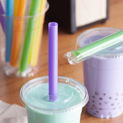 Vật tư trà sữa Choice 22,9 cm Neon Extra Wide đầu nhọn Wrapped Boba ống hút - Thùng 1,600 cái