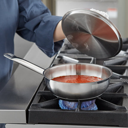 Chảo nấu sốt saucier thép không gỉ đáy nhôm Vigor SS1 Series 1,9 lít, kèm nắp