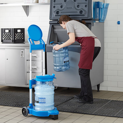 Bộ vận chuyển đá polycarbonate San Jamar Saf-T-Ice 23 kg gồm 2 thùng đá và xe đẩy