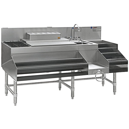 Trạm pha cocktail inox kèm kệ rượu 30 cm và tấm lạnh 10 mạch Eagle Group CCS-60-1-10 Spec-Bar 2000 152 cm