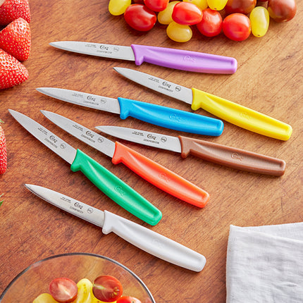 Dao gọt lưỡi trơn Choice 8,3 cm cán màu - Gói 7 cái