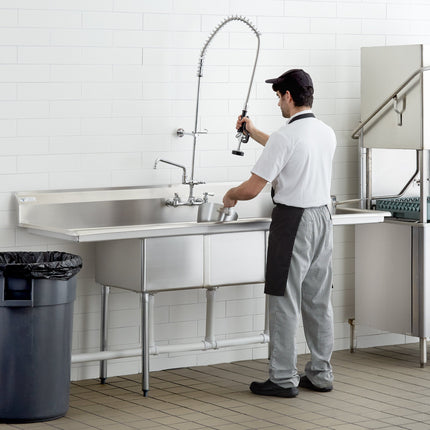Bồn rửa 3 ngăn Steelton 213,4 cm bồn rửa công nghiệp 3 ngăn với hai 45,7 cm mặt ráo nước