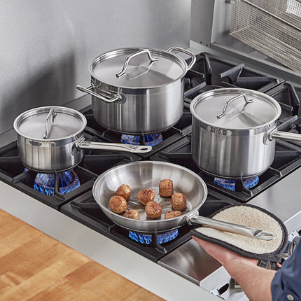 Bộ nồi chảo thép không gỉ tương thích bếp từ Vigor SS1 Series 7 món - nồi sốt 1,9 lít, 4,3 lít, 6,4 lít kèm nắp và chảo
