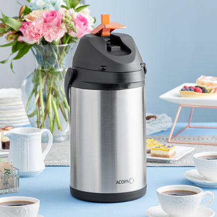 Bình ủ cà phê inox lót inox Acopa 3,5 lít decaf cần gạt kim loại