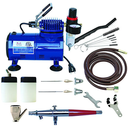 Súng phun sơn tác động kép cấp xi-phông kèm máy nén Paasche VL-100D