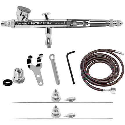 Bộ súng phun airbrush trọng lực tác động kép Paasche RG-3AS Raptor kèm 3 đầu