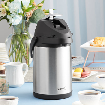 Bình ủ cà phê inox lót inox Acopa 3 lít cần gạt kim loại