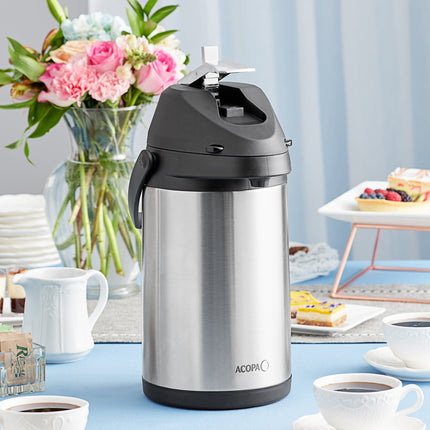 Bình ủ cà phê inox lót inox Acopa 3,5 lít cần gạt kim loại