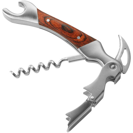 Dụng cụ khui rượu kiểu bồi bàn American Metalcraft WCMA bằng thép không gỉ tay cầm gỗ mahogany