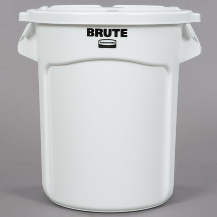 Thùng đựng nguyên liệu tròn Rubbermaid® BRUTE 76 lít / 320 cup màu trắng kèm nắp