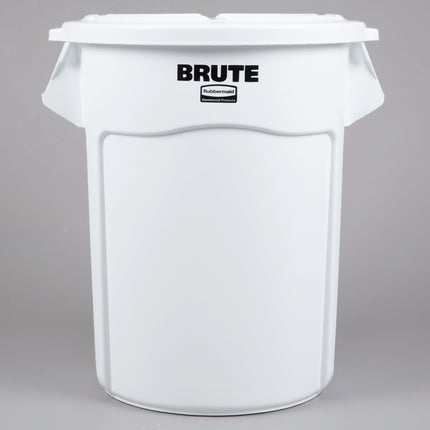 Thùng đựng nguyên liệu tròn Rubbermaid® BRUTE 208 lít / 880 cup màu trắng kèm nắp