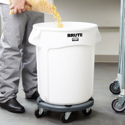 Thùng đựng nguyên liệu tròn di động Rubbermaid® BRUTE 76 lít / 320 cup màu trắng kèm nắp
