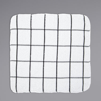 Khăn lau chén cotton ô vuông màu đen trắng Cooks Linen 454 g 30,5 x 30,5 cm - Gói 12 cái