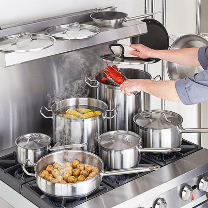 Bộ nồi chảo thép không gỉ tương thích bếp từ Vigor SS1 Series 15 món - 3 nồi sốt, chảo xào 4,7 lít, 3 chảo chiên và 2 nồ