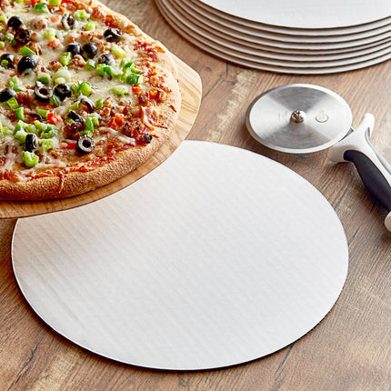 Hộp pizza 30,5 cm trắng đế lót pizza gợn sóng