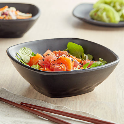 Tô vuông melamine đen mờ GET Nara B-601-BK 355 ml - Thùng 24 cái
