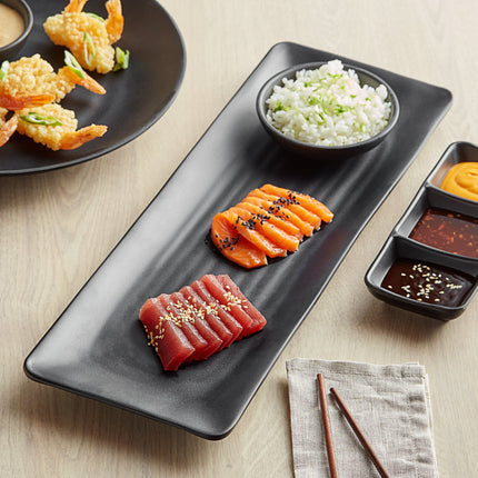 Đĩa melamine chữ nhật đen mờ GET RP-1865-BK Nara 46 x 17 cm - Thùng 6 cái