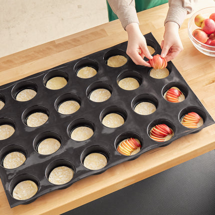 Khuôn tartlet silicone Sasa Demarle FP-04897 Flexipan Tatin 8,3 cm 24 lỗ