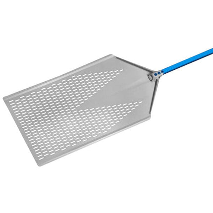 Xẻng pizza nhôm anod chữ nhật đục lỗ GI Metal Azzurra 41 x 80 cm với cán 119 cm AMP-4080F