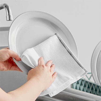 Khăn bếp cotton sọc màu đen trắng Choice 680 g 66 x 38,1 cm - Gói 12 cái