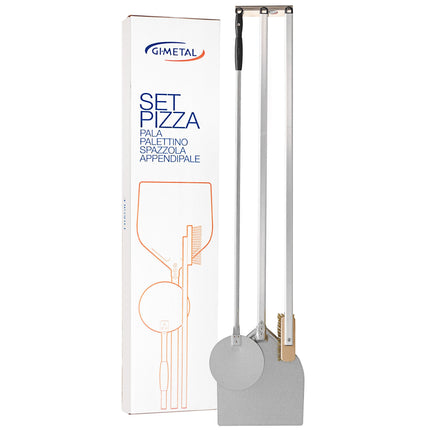 Bộ xẻng pizza và giá treo dụng cụ GI Metal Amica SET2
