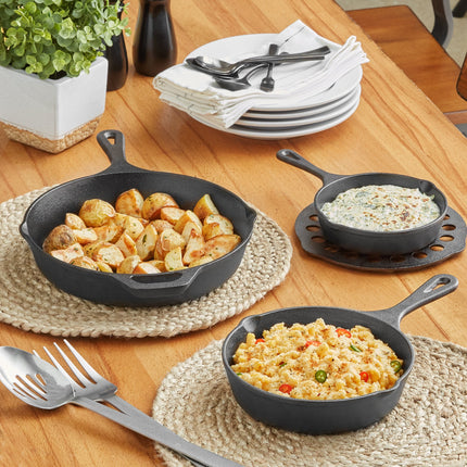 Bộ 3 chảo gang đã tôi dầu Choice - gồm chảo 16,5 cm, 20 cm và 26 cm
