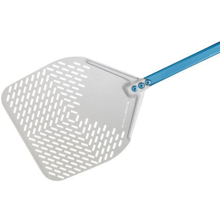 Xẻng pizza nhôm anod vuông đục lỗ GI Metal Evoluzione 36 cm với cán 150 cm E-37RF