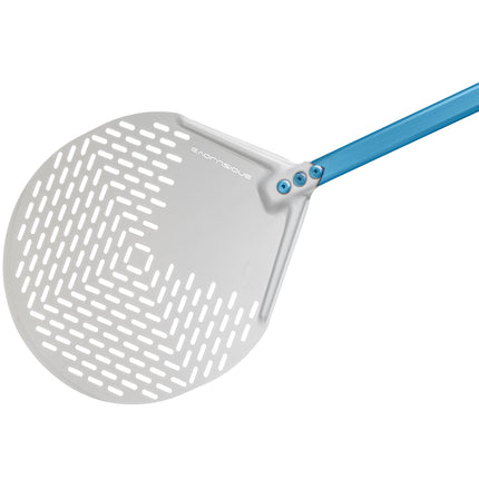 Xẻng lấy pizza tròn đục lỗ nhôm anod GI Metal Evoluzione 46 cm cán 119 cm E-45F/120