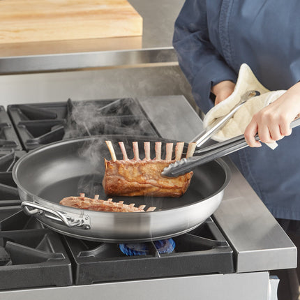 Chảo chiên chống dính thép không gỉ Vigor SS1 Series 41 cm, đáy ốp nhôm, phủ Excalibur, tay cầm phụ