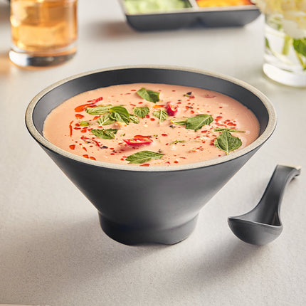Tô melamine đen mờ viền ngà Acopa Ugoki 828 ml - Gói 12 cái