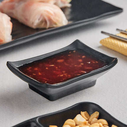 Chén chấm melamine đen mờ Acopa Izumi 44 ml - Vỉ 12 cái
