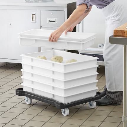 Bộ ủ bột Baker's Lane 46 x 66 x 7,6 cm trắng kèm xe đẩy nhựa - Gói 6 cái