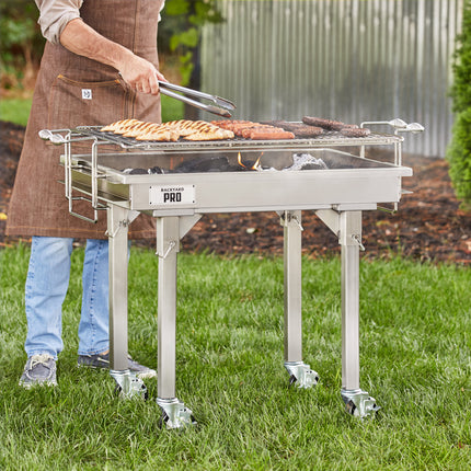 Bếp nướng than inox chịu lực nặng Backyard Pro CHAR-30SS 76 cm vỉ điều chỉnh, chân tháo rời và nắp che
