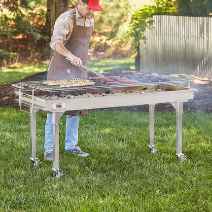 Bếp nướng than thép không gỉ Backyard Pro CHAR-60SS 183 cm vỉ điều chỉnh kèm nắp