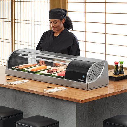 Tủ mát trưng bày sushi kính cong Hoshizaki HNC-120BA-R-SLH 119 cm - máy nén bên phải