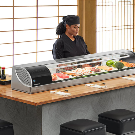 Tủ trưng bày sushi lạnh kính cong Hoshizaki HNC-180BA-L-SLH 180 cm máy nén bên trái