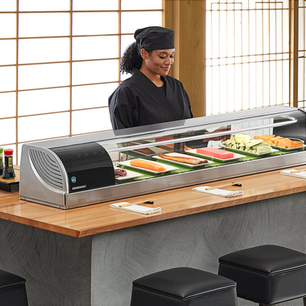 Tủ mát trưng bày sushi kính cong Hoshizaki HNC-150BA-L-SLH 150 cm - Máy nén bên trái