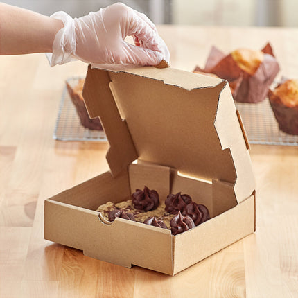 Hộp đựng bánh giấy gợn sóng Kraft trơn Choice 17,8 x 17,8 x 5,1 cm - Thùng 50 cái