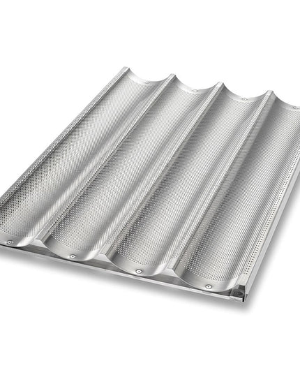 Khay Nướng Bánh Mì Baguette Chicago Metallic 49034 4 Rãnh 9.8 x 65.4 cm Nhôm 16 Gauge