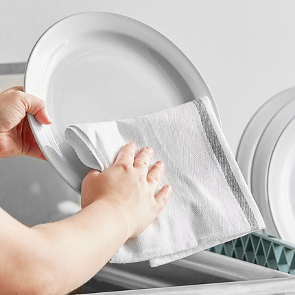 Khăn bếp cotton sọc màu xám trắng Choice 680 g 66 x 38,1 cm - Gói 12 cái