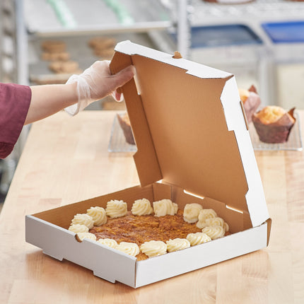 Hộp bánh carton sóng trơn Choice trắng 30 x 30 x 5 cm - Bó 50 cái