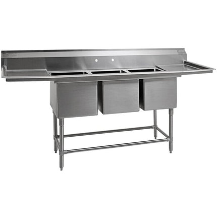 Bồn rửa công nghiệp ba ngăn Eagle Group FN2472-3-18-14/3 Spec-Master 290 cm hai bàn ráo 46 cm