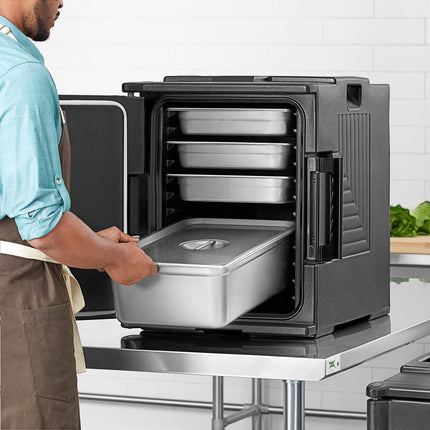 Thùng giữ nhiệt cách nhiệt nạp trước Choice đen - chứa 6 khay full-size