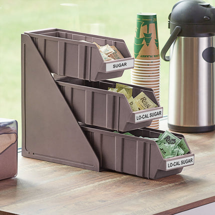 Bộ khay đựng tự phục vụ 3 tầng Choice nâu kèm 3 khay và 2 tờ nhãn
