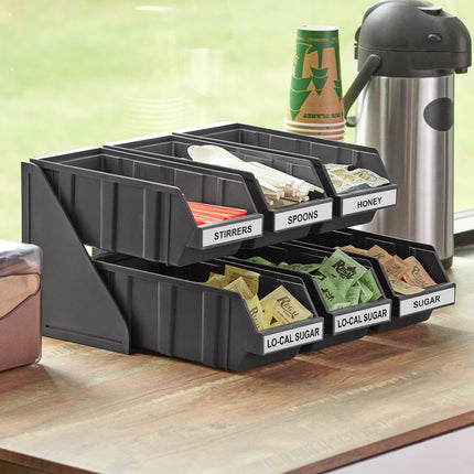 Bộ khay đựng tự phục vụ 2 tầng Choice đen kèm 6 khay và 2 tờ nhãn