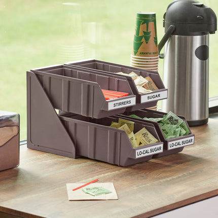 Bộ khay đựng tự phục vụ 2 tầng Choice nâu kèm 4 khay và 2 tờ nhãn