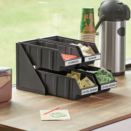 Bộ khay đựng tự phục vụ 2 tầng Choice đen kèm 4 khay và 2 tờ nhãn