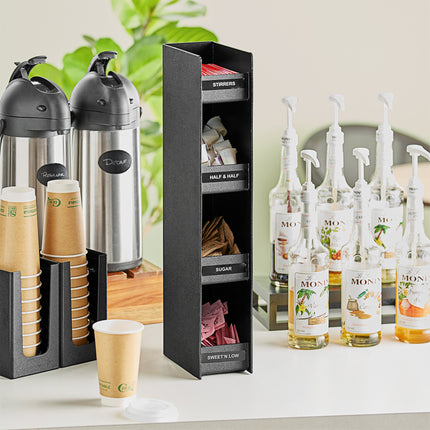 Hộp đựng gia vị 4 ngăn đặt bàn ServSense đen 11 x 18 x 60 cm