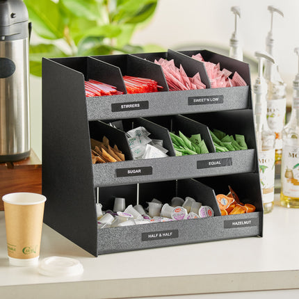 Giá đựng gia vị để bàn 11 ngăn ServSense màu đen 40,6 x 30,5 x 38,1 cm