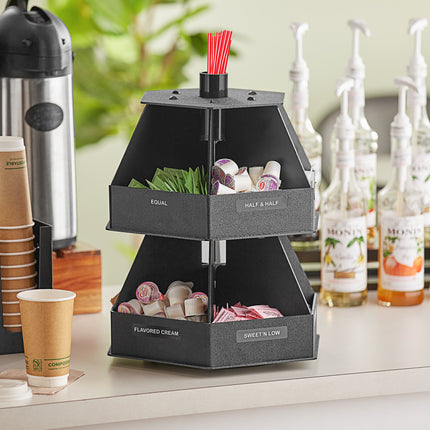 Giá đựng gia vị để bàn xoay 12 ngăn ServSense màu đen